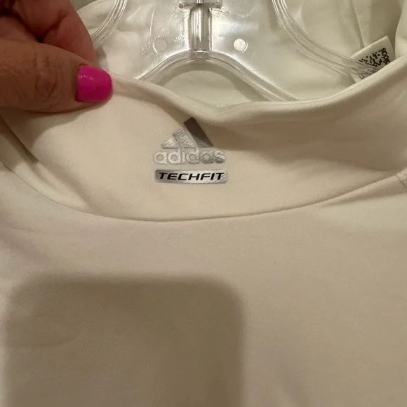 Men's Adidas ClimaWarm Long Sleeve White Techfit Mock Neck. Size XL - Picture 2 of 7